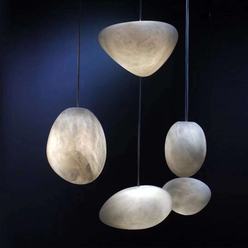 Custom alabaster pendant lighting
