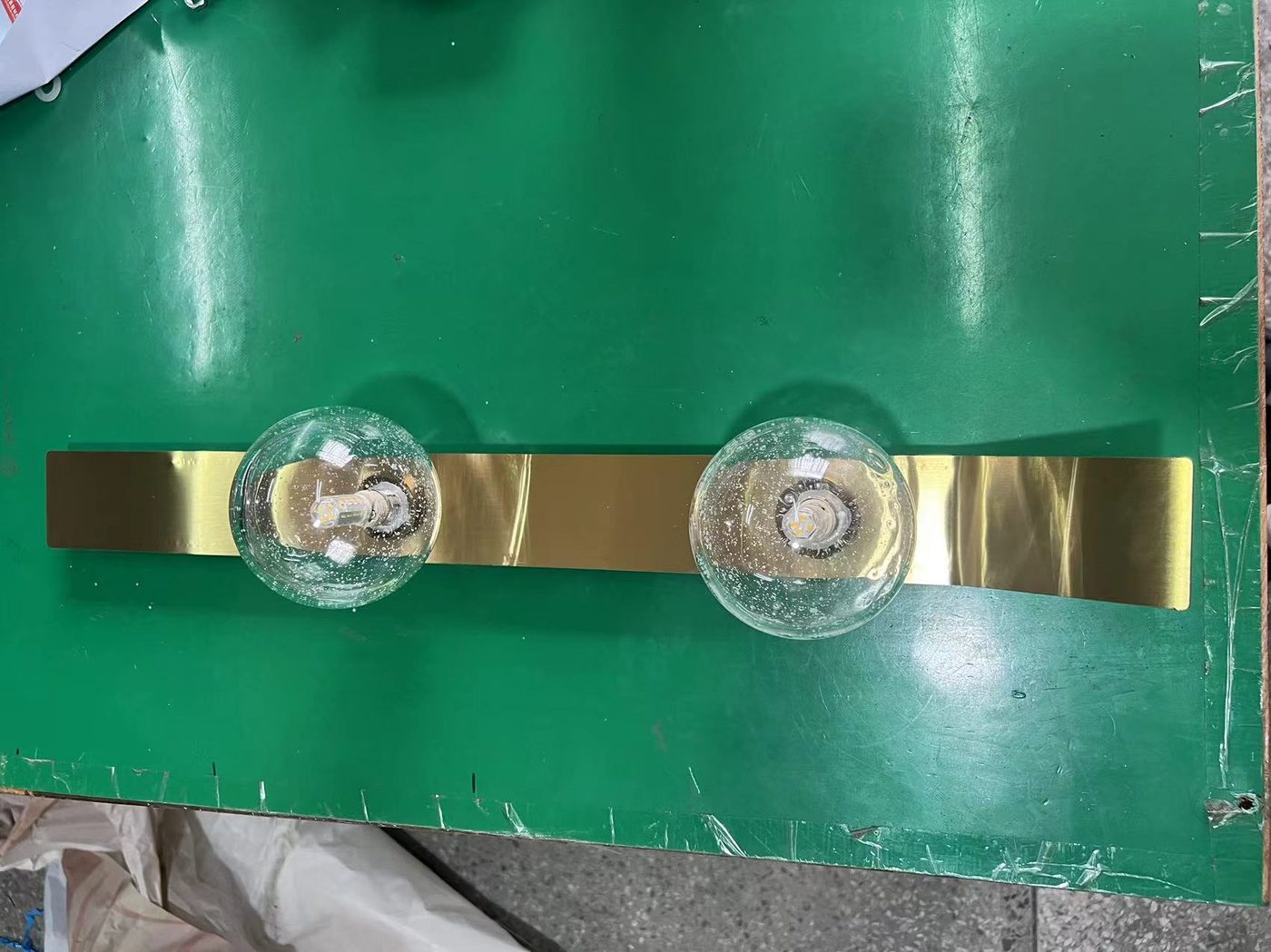 Handcrafted brass wall light